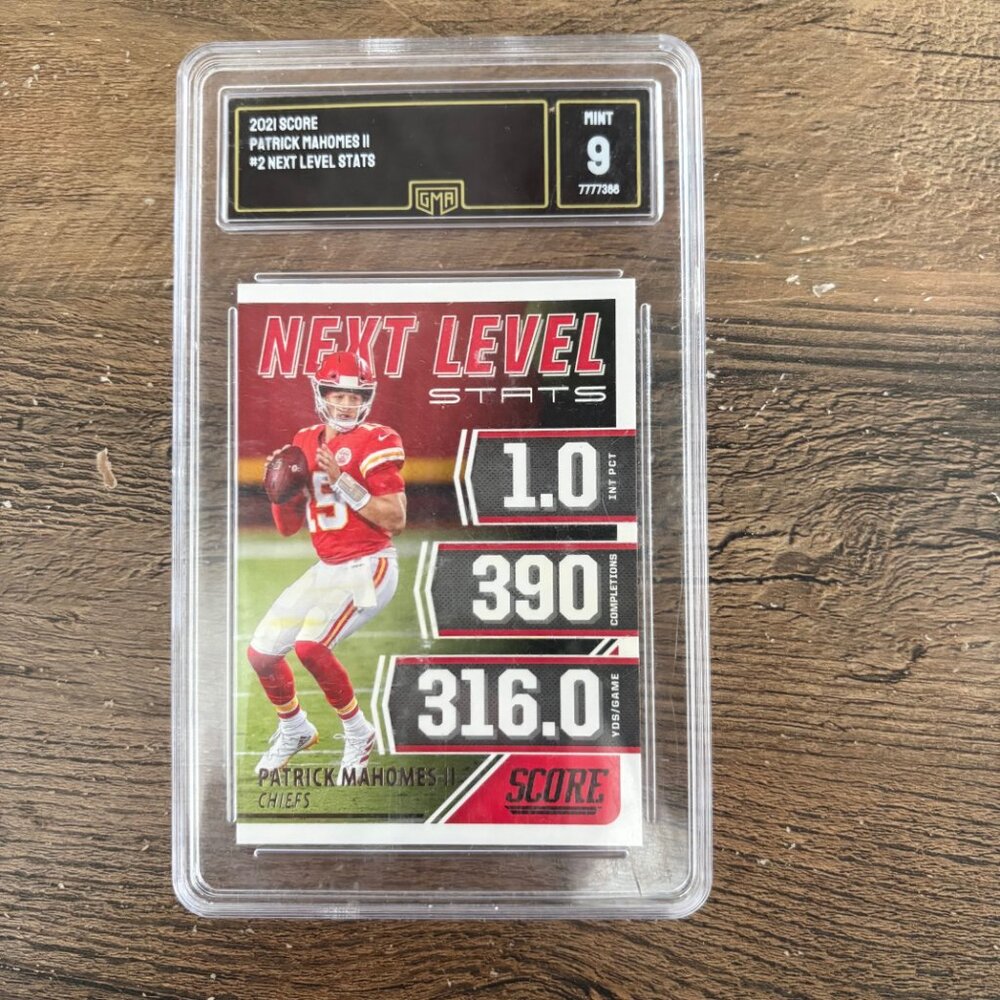 2021 Panini Score Patrick Mahomes II Next Level Stats GMA 9